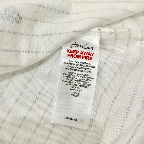 Joules Women's Plus Size Butterfly Long Sleeve Striped 100% Cotton Shirt Sz 16 - Picture 8 of 10